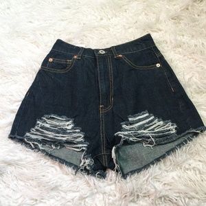 Trendy High Waisted Denim Shorts